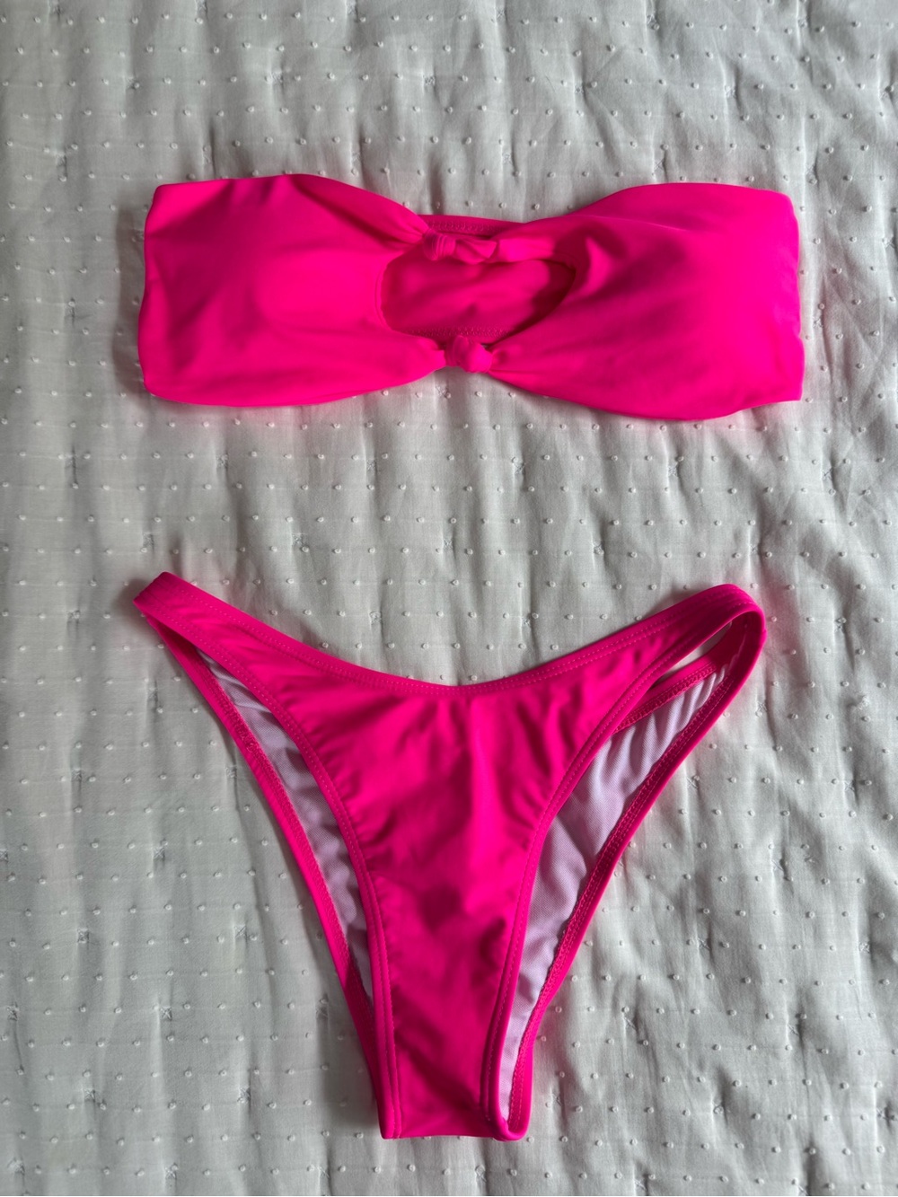Pink Strapless Bikini Set